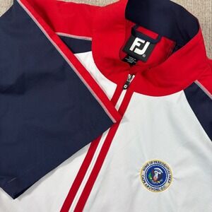 FootJoy USA Themed Short sleeve Windshirt Men's Size XL Cape Arundel GC